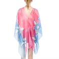 thumbnail image 4 of Jdlsppl Women's Cover Up Shirt Soft Sheer Poncho Summer Top Button Up Chiffon Blouse Beach Long Fashion Swing Elegant Cape Rose One Size, 4 of 4