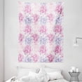 thumbnail image 1 of Flowers Tapestry, Romantic Floral Design Chrysanthemum Blossoms Leaves Abstract Print Artwork, Wall Hanging for Bedroom Living Room Dorm Decor, 60W X 80L Inches, Pink and White, by Ambesonne, 1 of 2