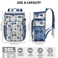 thumbnail image 3 of Travel Cooler Bag - Blue Football Game Icons Pattern Camping Beer Cooler Backpack with Bottle Opener- Waterproof Insulated Picnic Backpacks - Cooler Bag for Beach, 3 of 6