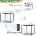 thumbnail image 3 of COBIZI 6.6x6.6 FT Heavy Duty Pop Up Canopy Tent, Thickened Steel Frame, Waterproof Windproof UPF 50+, Outdoor Camping BBQ Market Canopy, Stakes Sandbags Ropes Carry Bag Included, White, 3 of 9
