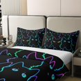 thumbnail image 4 of 100% Cotton Bedding Cartoon Full Size,Gradient Line Cute Cat Bedding Set For Teens Adults Room Decor,Kitten Pet Colorful 3D Animal Cat Lover'S Duvet Cover,Black,Reversible, 4 of 6