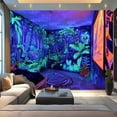 thumbnail image 3 of Modern Wallpaper Murals 3D View Jungle Room Blacklight Mural Magical Peel and Stick Removable Self-Adhesive PVC Wall Stickers for Nursery Kids Bedroom TV Wall Decor, 3 of 5