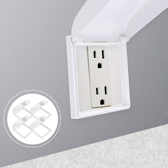 MLINS  4 Pcs Protective Outlet Covers Baby Proof Stick Outdoor Electric Child White