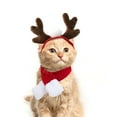 thumbnail image 2 of Funny Antler Headband Pet Headwear Photo Props with Scarf for Cats and Dogs, 2 of 8