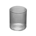 thumbnail image 1 of Vaso de vidrio transparente con rayas verticales, 260 ml, sin tallo, de borosilicato, ideal for agua, bebidas y zumos., 1 of 7