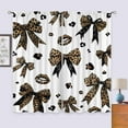 thumbnail image 3 of Leopard Print Bow Curtains 42Wx63H Inch Rod Pocket Woman Girls Bownot Retro Brown Cheetah Panthera Fashion Art Printed Vintage Modern Living Room Bedroom Window Drapes Treatment 2 Panels, 3 of 5