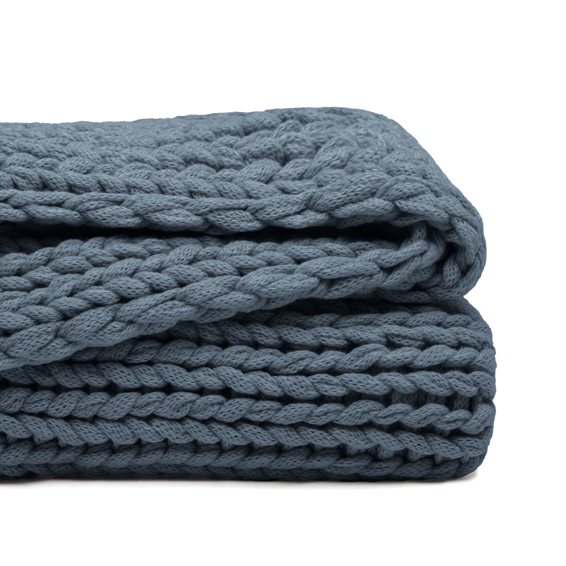 Stone Chunky Knit Throw Blanket, One Size, by Noble Linens