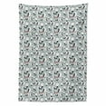 thumbnail image 2 of Birds Tablecloth, Cartoon Style Illustration of Long-Eared Owl and Great-Grey Owls, Rectangle Satin Table Cover Accent for Dining Room and Kitchen, 60" X 90", Blue Grey Salmon, by Ambesonne, 2 of 2
