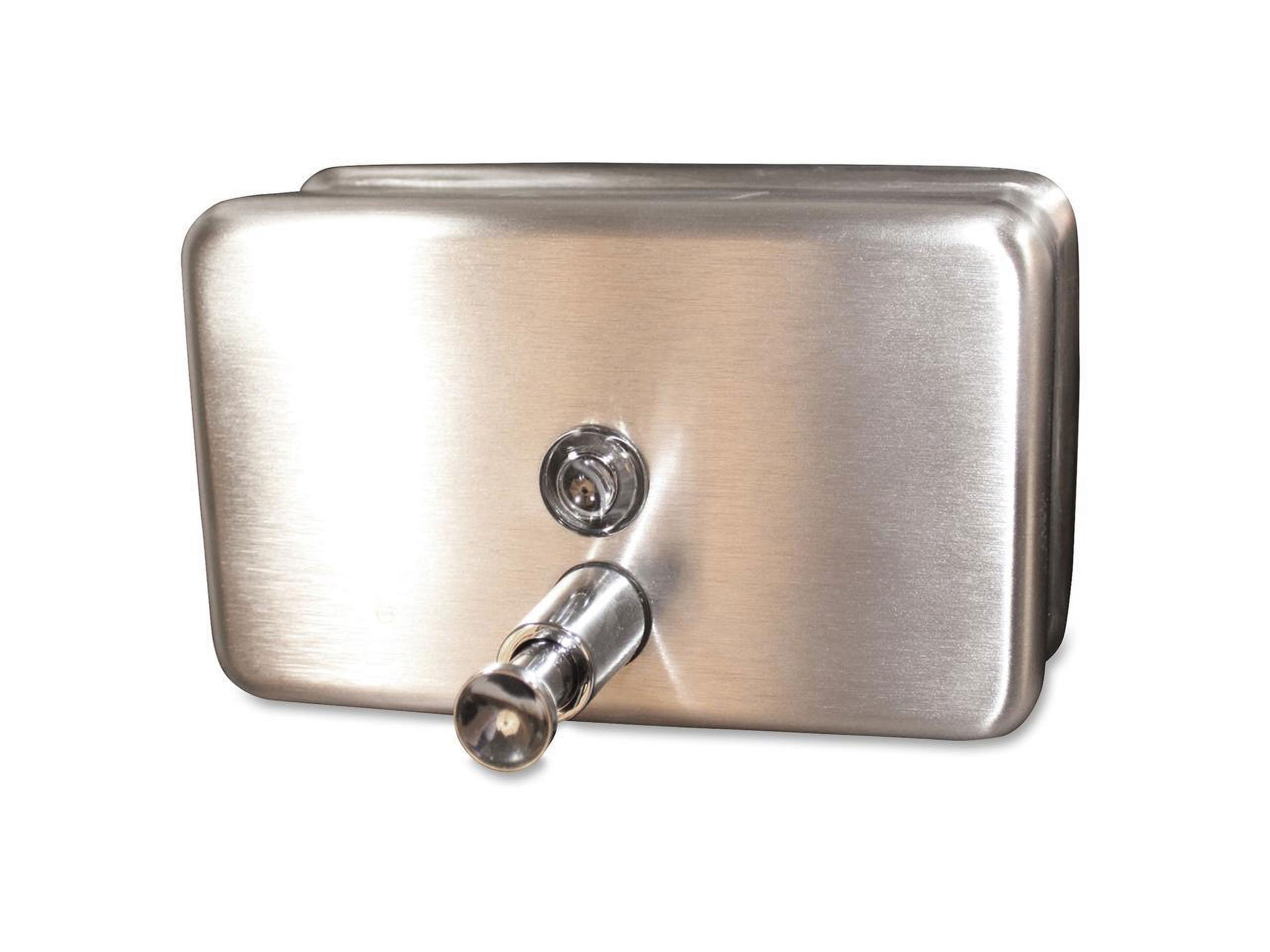 Genuine Joe Stainless 40oz Soap Dispenser - Manual - 1.25 quart Capacity - Stainless Steel - 1Each