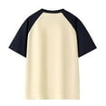 thumbnail image 3 of Summer Shirts For Men Qiggri Men's Color Block Casual Raglan Short Sleeved Concise Round Neck Shirts Mens Cotton T-Shirts, 3 of 3