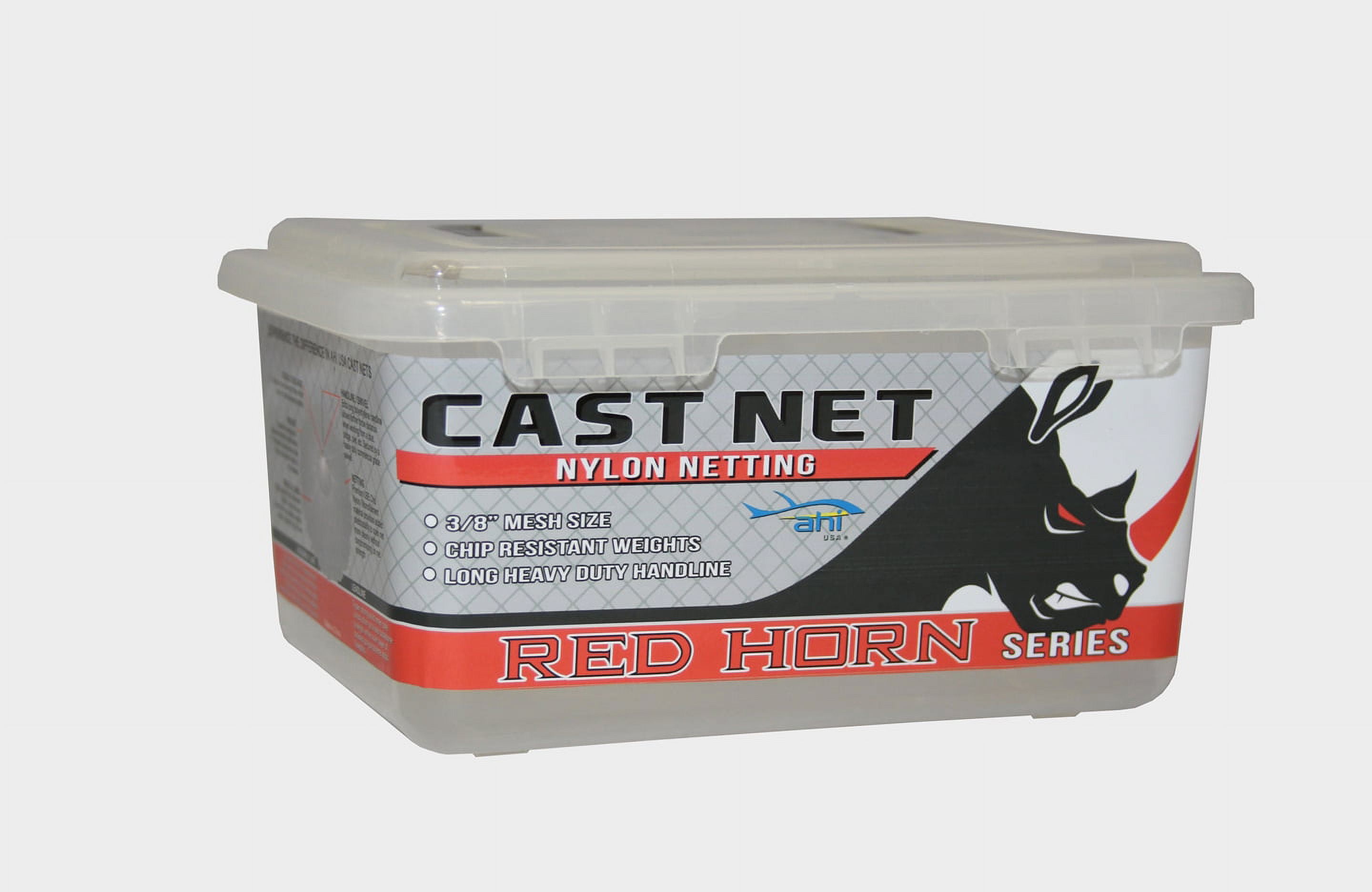 Ahi USA 20 Series Red Horn Cast Net 4.5', 3/8 Mesh 