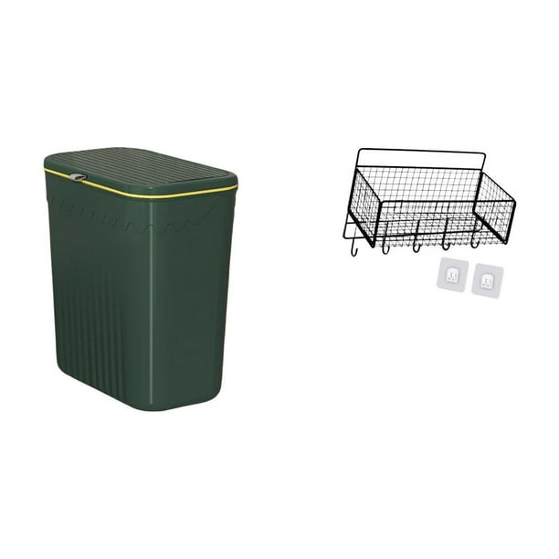 Contenedor de compostaje para residuos de cocina,Cubo de basura de cocina con tapa Cesta para compostaje,Cesta de almacenamiento colgante,Cesta de almacenamiento para gabinete organizador de