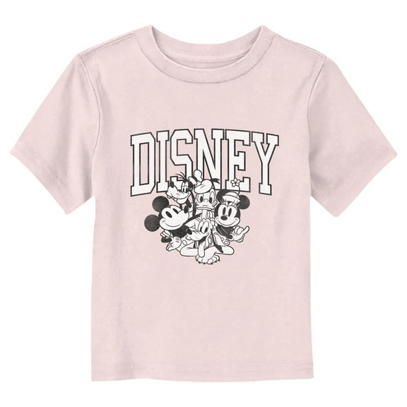 Mickey & Friends Black and White Classic Team Graphic T-Shirt
