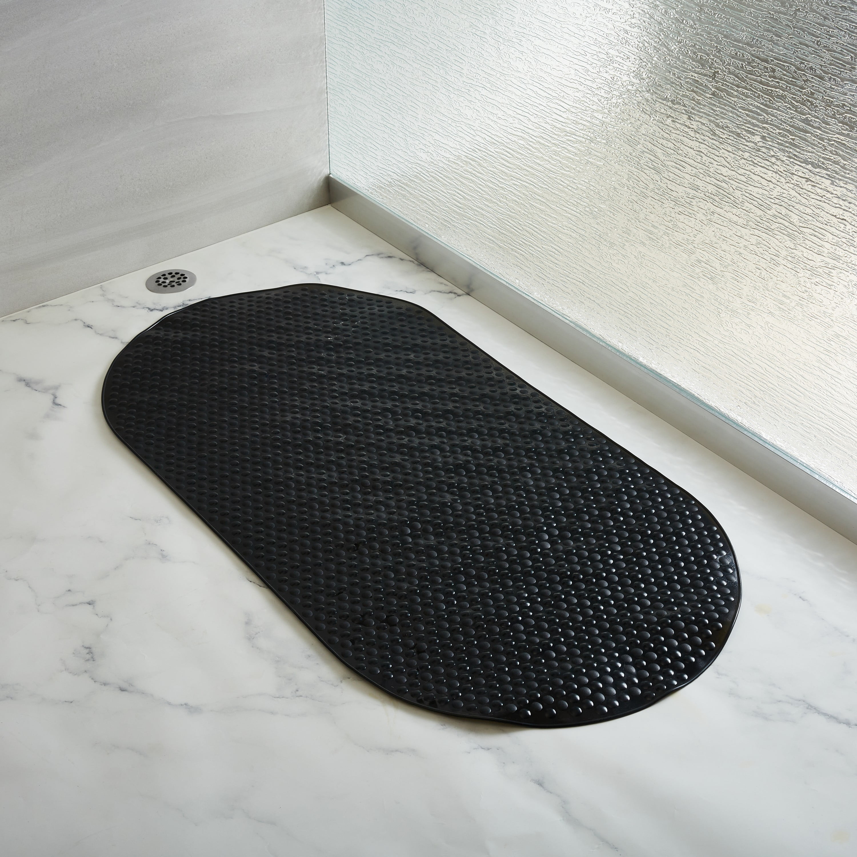 Bath Bliss Extra Long Aqua Gel Bath Mat in Black