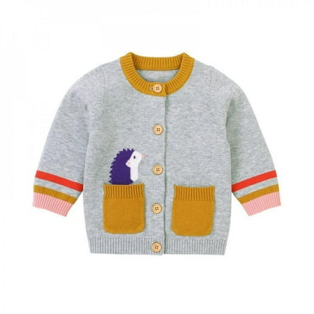

Promotion!Children Kids Sweatshirt Autumn Baby Boy Girl Clothes Cardigan Cartoon Print Knitted Cotton Casual Outerwear Clothes