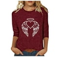 thumbnail image 2 of Aqestyerly Blouse Décontractée pour Femme, Imprimé Amusant, Coupe Ample, Col Rond, T-Shirt à Manches 3/4, Doux, Été, Quotidien, Haut Mode, Tee HWRETIE, 2 of 4