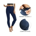 thumbnail image 2 of UUE 24" Inseam Blue leggings with inner pockets for women, leggings for women Tummy control and High waisted, 2 of 5