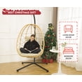 thumbnail image 3 of LHBcraft Indoor Outdoor Swing Egg Chair with Stand, Patio Wicker Hanging Egg Basket Chair with Soft Cushion UV Resistant 350LBS Capacity for Patio Backyard, 3 of 8