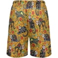 thumbnail image 2 of Calavera Black Cat Sugar Skull Mexican Dia Los Muertos Mens Pajama Pants Shorts Sleepwear Lounge Men's Pajama Bottoms Gift for Family, 2 of 7