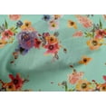 thumbnail image 4 of oneOone Cotton Poplin Aquamarine Fabric Flower Watercolor Fabric For Sewing Printed Craft Fabric By The Yard 56 Inch Wide, 4 of 4