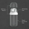thumbnail image 3 of KTCHENDAO 2 in 1 Glass Salt Shaker with Side Pour Spout, Built-in Lid to Slow Down Dampness with Mearsuring Marks, Elegant Borosilicate Glass Salt Dispenser for Kitchen,BPA Free,4oz (White), 3 of 7