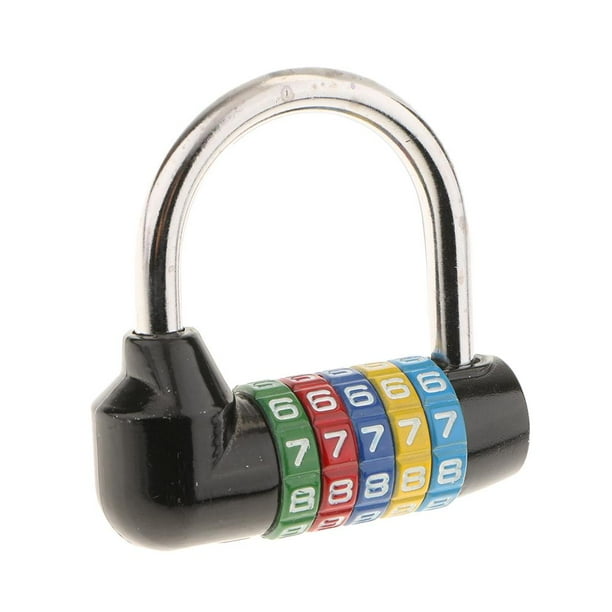 Candado con contraseña de 5 dígitos, con dial reiniciable, para equipaje de viaje Opción 1-Negro
