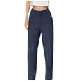 thumbnail image 1 of YFELWZ Womens Plus Size Casual Formal High Waisted Pants Slim Slacks Navy S, 1 of 4