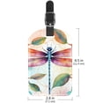 thumbnail image 6 of Square 2Pack PU Leather Dragonfly Cruise Luggage Tag with Privacy Cover and Name ID Tag for Travel Handbags Backpacks Luggage Tags, 6 of 6