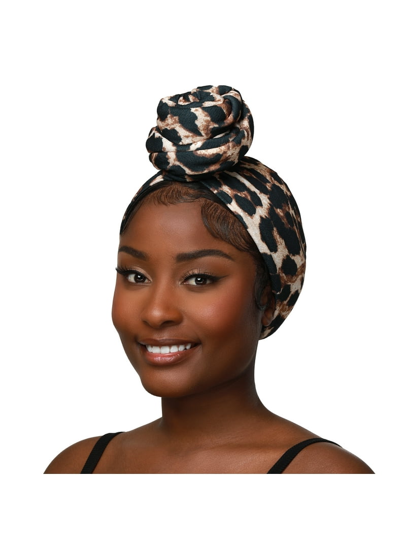 Evolve Satin Lined Turban Leopard - Walmart.com display picture 2
