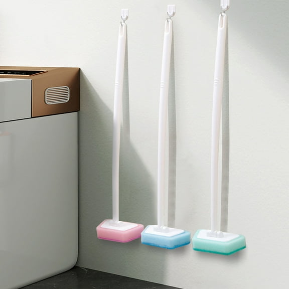 Floleo Shower Bathtub Tile Scrubber Cleaning Brush Bathroom Shower Floor Wall Glass Cleaning Scrubber Sponge With Long Handle Plus Scouring Sponges