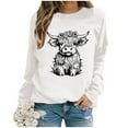 thumbnail image 4 of WEAIXIMIUNG Chandails en Molleton pour Femmes Tendance Fermeture à Glissière Automne et Hiver 2024 Col Rond Mode Imprimé Vache Manches Longues Mode Décontractée Top Sortie, 4 of 4