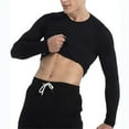 thumbnail image 5 of Black Compression Shirt Men Long Short Sleeve Shaper Slimming Tummy Vest Thermal Compression Shirt Tank Top Shapewear Athletic Shirt Base Layer Undershirt,Black,XL, 5 of 6