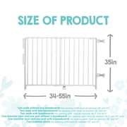Regalo Extra Tall and Wide 2-in-1 Stairway and Hallway Baby Gate, White