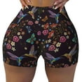 thumbnail image 2 of Picia Humming Bird And Tropical Flowers Printed Workout Shorts for Women Seamless Scrunch Butt Lifting High Waisted Yoga Gym Booty Running Moisture-wicking Short Pants-Large, 2 of 9
