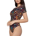 thumbnail image 2 of Easygdp Colorful Mexican2 Women'S Waist-Cinching Short-Sleeved Onesie, Olastic Onesiet,Snaps At Bottom,Easy To Put On And Take Off - Medium, 2 of 9