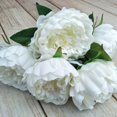 thumbnail image 4 of 5 Heads Artificial Peony Flowers Silk Vintage Long Stem, Weather Resistant Fake Flowers for Wedding Bouquet, Home Decor, Wedding Centerpieces, 4 of 9