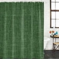 thumbnail image 2 of Dark Green Burlap Texture Shower Curtain, Waterproof Shower Curtains for Bathroom, Farmhouse Vintage Green Washable Fabric Bathtub Curtain Set Bath Decor with 12 Hooks 48"x72", 2 of 8