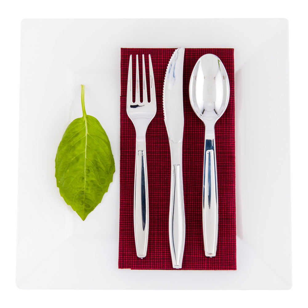Silver Plastic Spoon, Disposable Spoon 7" Catering