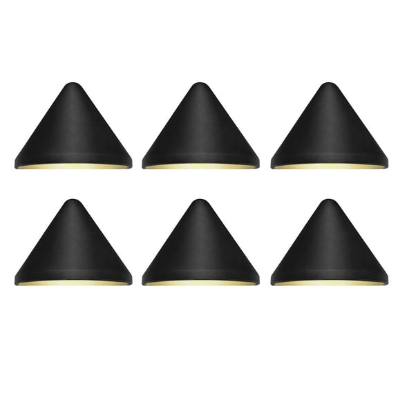 GKOplus Low Voltage 12-24V AC/DC 2W LED Deck Lights, Triangle Landscape Post Fence Light , Rated for Wet Location, Die-cast Aluminum, Accent Lighting Fixtures with Black Powder Coated Finish (6-Pack)