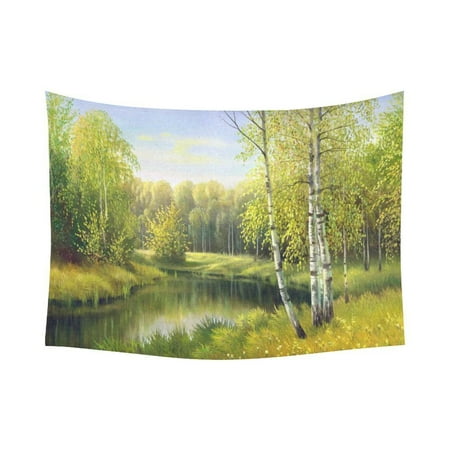 - PHFZK Nature Landscape Scenery Wall Art Home Decor, The Wood River in Autumn Tapestry Wall Hanging 80 X 60 Inches