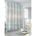 thumbnail image 3 of Blue Beige Farmhouse Standard Shower Curtain Set, Waterproof Shower Curtains for Bathroom, Vintage Wooden Striped Washable Fabric Cloth Bath Curtain for Bathtub Decoration with Hooks 72x72 Inches, 3 of 6