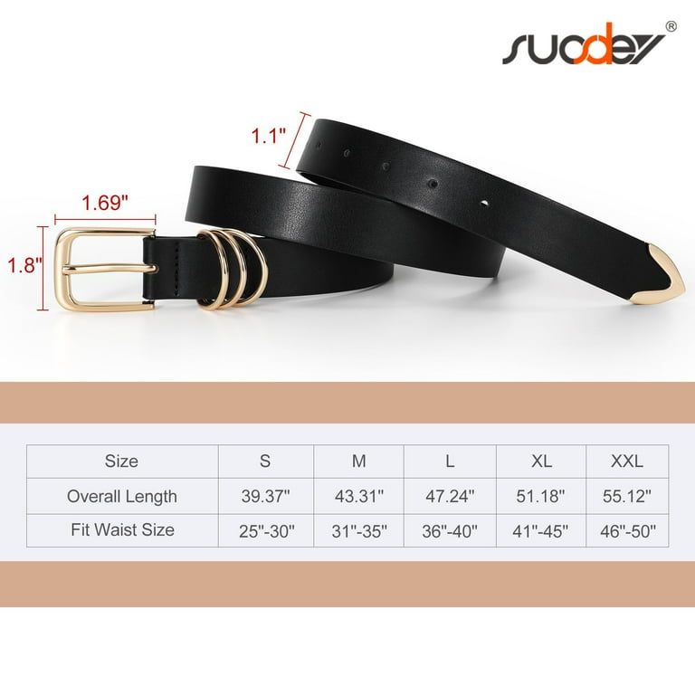 Suosdey 3-Pack Women's Leather Belts with Gold Buckle photo 7