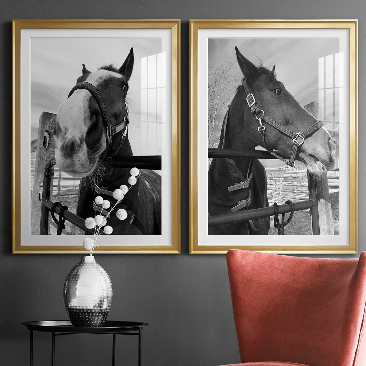 Wexford Home Argenteuil Premium Framed Print, 22.5" x 30.5" - Ready to Hang, Gold (Set of 2)