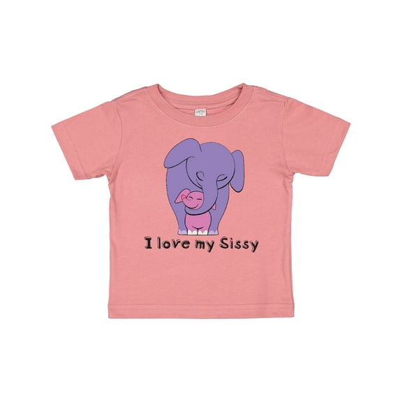 Inktastic I Love My Sissy Elephant Purple Pink Boys or Girls Baby T-Shirt