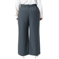thumbnail image 3 of Agnes Orinda Women's Plus Size Pants High Elastic Waisted Business Trousers Long Straight Suit Pants with Pockets 1X Gray, 3 of 6