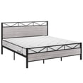 thumbnail image 7 of Yiwa Heavy Duty King Bed Frame with Rustic Wood Headboard, Metal Platform Bed Frame King Size, No Box Spring Needed, Grey, 7 of 7