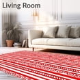 thumbnail image 2 of ODIKA 5'x7' Machine Washable Non-Slip Area Rug, Cane Stripe Whimsical Holiday Doormat High Traffic Rug, Red, 735267, 2 of 7