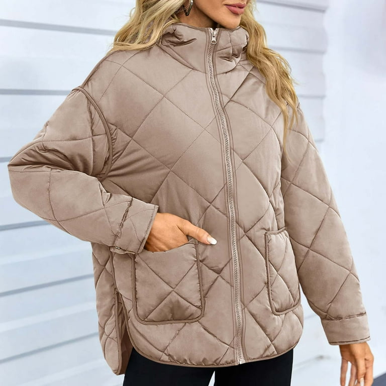 Zpanxa Puffer Jacket Womens Winter Coats Warm Quilted