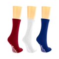 thumbnail image 2 of Nobles Assorted Anti Skid/ No Slip Hospital Gripper Socks, Great for adults, men, women. Designed for medical hospital patients but great for everyone (3 Pairs Red, White, & Blue), 2 of 2