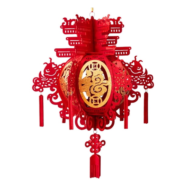 Decoración de linterna colgante de Año Nuevo 2026 Lucky Fu 3D decorativa tradicional para estilo D